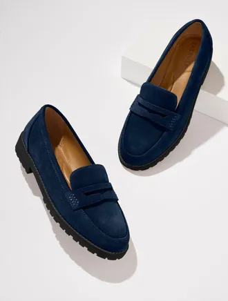 Talbots Cassidy Suede Loafers - Blue - 10 1/2 M Talbots