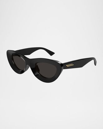 Bottega Veneta Ribbon Plastic Cat-Eye Sunglasses