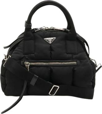 Prada Pre-owned Handbags, female, Black, Size: ONE SIZE Pre-owned Nylon Handbag
