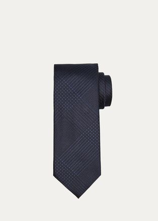 Tom Ford Mens Check Square Dot Silk Tie