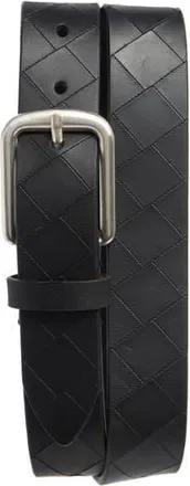 Johnston & Murphy Basketweave Embossed Leather Belt in Black at Nordstrom Rack, Size 32