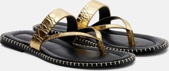 Dries Van Noten Croc-effect leather thong sandals