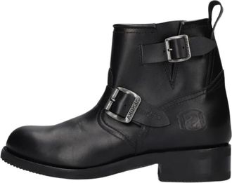 Sendra Zwarte Bikerboots met Metalen Gespen - Dames - Veterlaarzen - Zwart - 36 EU - Schoenen