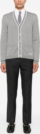 Gucci Mens Wool V-necked Cardigan - Grey - Size X-Large
