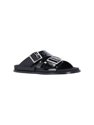 Alohas Womens Sandals Black Leather