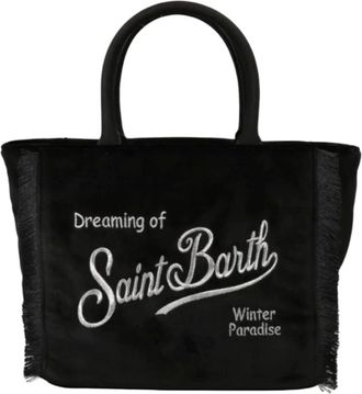 MC2 Saint Barth Tote Bags, female, Black, Size: ONE SIZE Colette Velvet Hand Bags