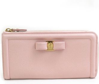 Ferragamo Leather Long Wallet (Bi-Fold) (Pre-Owned)