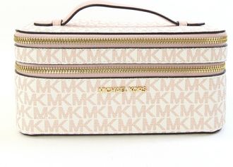 Michael Kors Light Pink White Pvc Leather Pouch Vanity Bag (Pre-Owned)