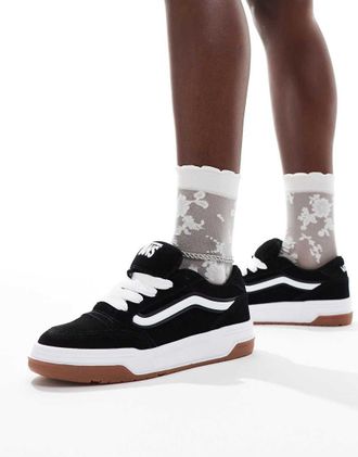 Vans Hylane - Sneakers in camoscio bianche e nere con suola spessa in gomma-Nero