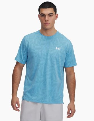 Under Armour Mens Geotessa Crew Neck Short Sleeve T-Shirt - Blue - Size: 40