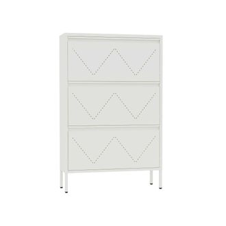 Mobili Rebecca Zapatero 3 puertas en acero blanco 125x80x26