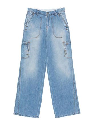 Ermanno Scervino Jeans In Blue Denim With Flap Patch Pockets
