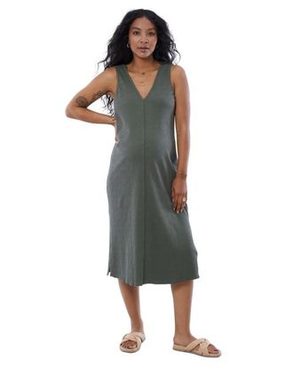 Ingrid & Isabel Maternity Everywear Column Dress in Olive at Nordstrom, Size X-Small