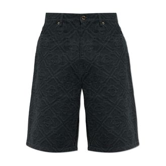 Casablanca Denim Shorts, male, Black, Size: W30 Laser Monogram Denim Shorts