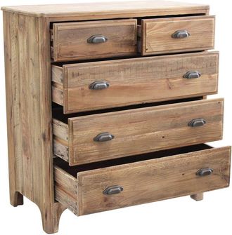 Milani Home Pez - cassettiera con 5 cassetti in legno di pino riciclato