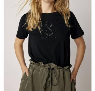 Summum Sequins Tee In Black
