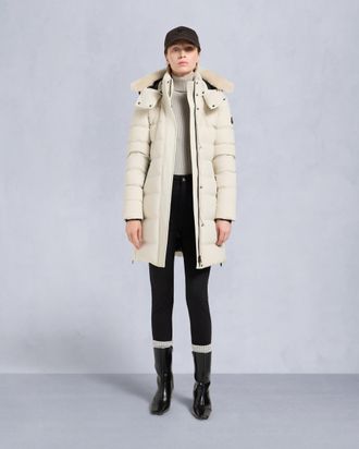 Moose Knuckles Womens Nyluxe Watershed Shearling Trim Parka