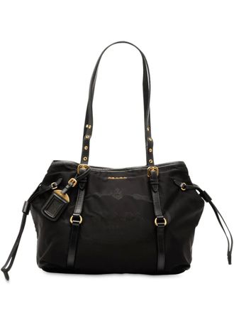 Prada 2010-2025 Tessuto Canapa Logo tote bag - Black