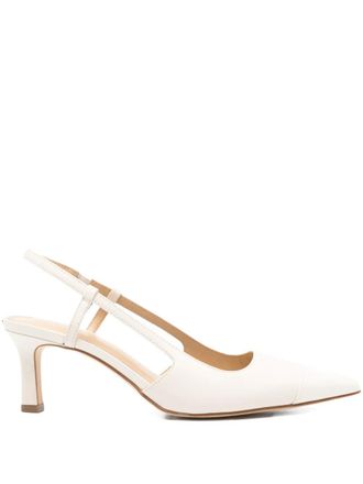 Michael Michael Kors slingback-strap leather pumps - women - Calf Leather/Calf Leather/Rubber - 7.5 - Neutrals