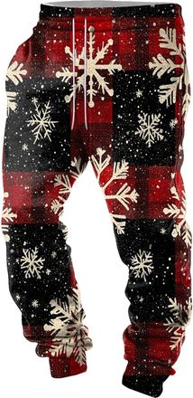 Generic Mens Christmas Jogging Bottoms Christmas Training Sweatpants Xmas Joggers Long Sweatpants Cargo Work Trousers Baggy Cargo Pants Christmas Trousers wit