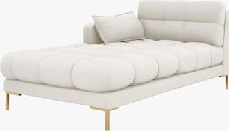 BLOOMINGLOFT Design Chaiselongue Mamaia Strukturstoff Light Beige
