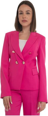 Liu Jo Double Breasted Jacket - female - Liu Jo - Blazers - Pink - XL - Jackets