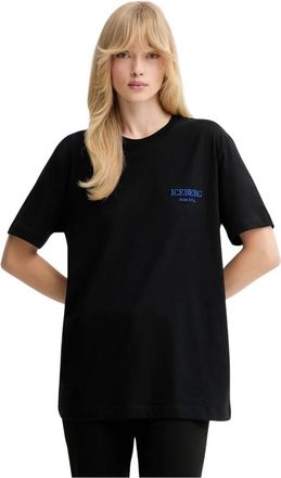 Iceberg Tops, Dames, Zwart, M, Katoen, F046 Jersey T-Shirt