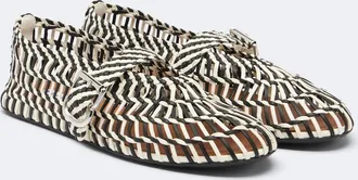 Alaia Ala&iuml;a Woven leather ballet flats