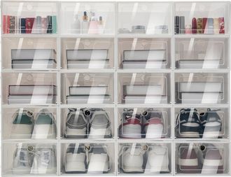 OEM Cajas Para Zapatos, Soluci&oacute;n De Almacenamiento Plegable Y Apilable, 20 Unidades