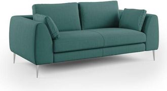 Divani.Store Divani.store - Plano Sof&aacute; Moderno En Microfibra T&eacute;cnica Desmontable 216 Cm Petroleo