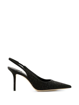 Jimmy Choo London Neutral Love 85 Shimmering Slingback Heels