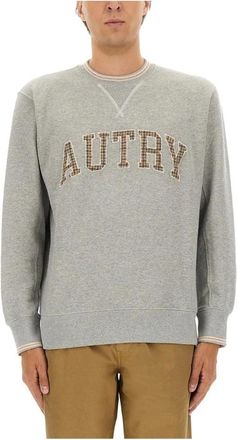 Autry Hoodies & sweatvesten, Heren, Grijs, S, Logo Sweatshirt