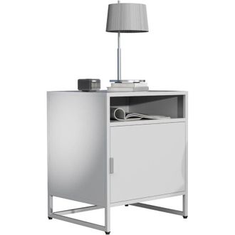 ebuy24 Vcm comodino tavolino comodino dimensioni ca. a. 55 x l. 45 x p. 40 cm - Flokas l (Bianco)