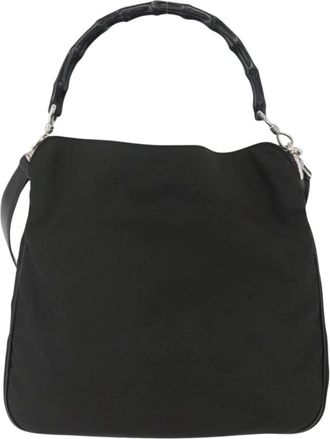 Gucci Pre-owned Handbags, female, Black, Size: ONE SIZE Pre-owned Vintage Bamboo Handle Shoulder Bag