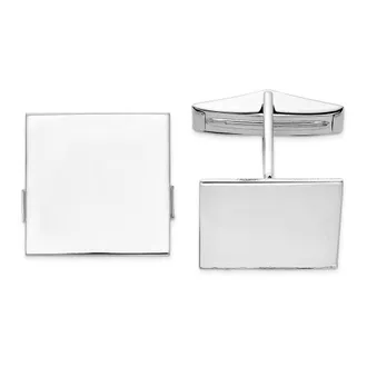 Diamond2Deal 14K White Gold Square Mens Cuff Links