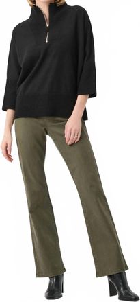 Joseph Ribkoff Brushed Viscose And Nylon Funnel-Neck Sweater In Black