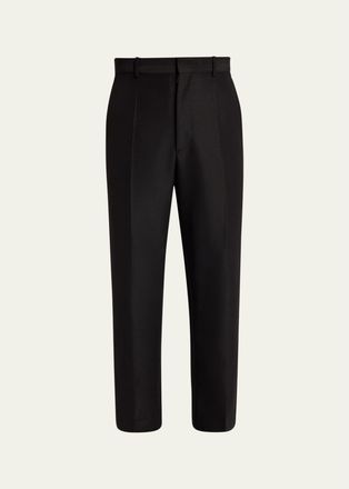 Bottega Veneta Mens Wool Mohair Flat-Front Trousers