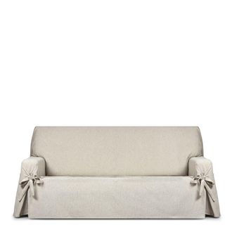Eysa Funda de sof&aacute; hidr&oacute;fugo 2 plazas con lazos crudo 120-170 cm