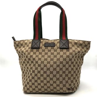 Gucci Gg Canvas Brown Gg Canvas Tote Bag (Pre-Owned)