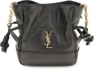 Saint Laurent Bucket Bags, female, Black, Size: ONE SIZE Ovis Aries Shoulder Bag