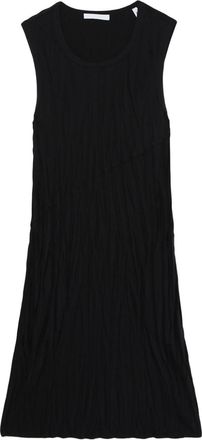 Helmut Lang crinkled-finish satin minidress - women - Spandex/Elastane/Polyester - S - Black