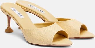 Aquazzura Bisous woven raffia mules