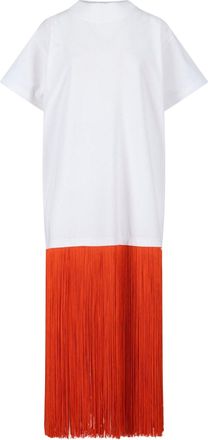 Alaia T-Shirt Maxi Con Frange