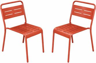 Concept Usine Juego de 2 sillas de jard&iacute;n apilables de terracota