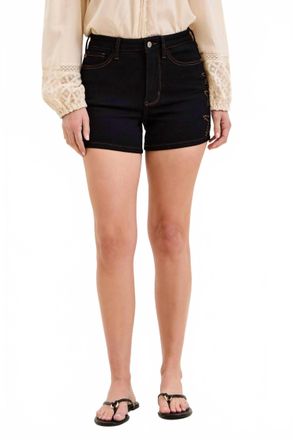 Judy Blue High Waist Star Studded Slim Denim Short In Black