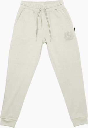 Aquascutum Mens Solid Patterned Tapered Fit Slim Joggers - Cream - Size: 2X large