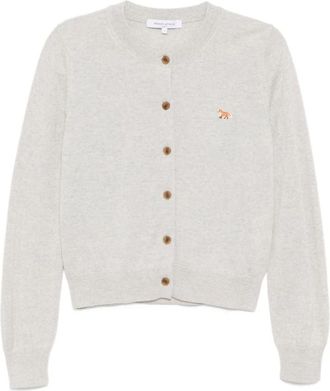 Maison Kitsun&eacute; Grijze Sweater met Knoopsluiting - Dames - Vesten - Grijs - L - Truien & Vesten
