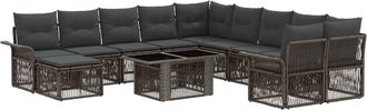 vidaXL Conjunto De Sof&aacute;s De Jard&iacute;n 12 Uds. Gris Y Gris Oscuro Vidaxl