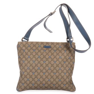 Gucci Pre-owned Womens Large Square Zip Messenger Shoulder Bag - Beige - One Size