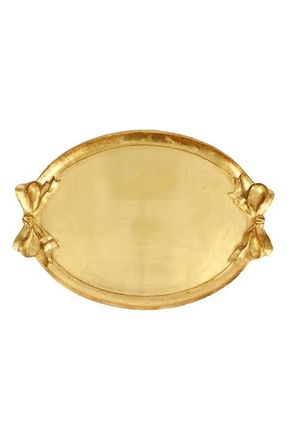 Vietri Florentine Fow Handle Wood Tray in Gold at Nordstrom